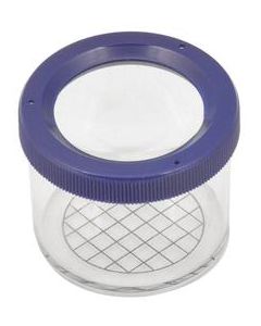 Round Bug Viewer with Magnifier Lid - 4x Magnification - Eisco Labs