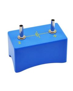 Battery Cell Holder, 2 Inch - For Use with Elementary Basic Electricity Kit (Eisco BKEPH2014) - With Two 4mm Sockets - Plastic - Mounted - Eisco Labs