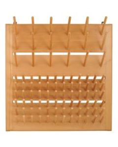 Wooden Draining Rack, Mountable - Accommodates 90 Pieces of Labware  - 20" Wide, 5.5" long & 20" tall - Premium Polished Beech Wood - Eisco Labs