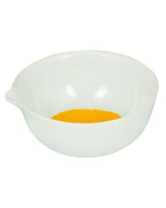 175mL capacity, Round Evaporating Dish with Spout - Porcelain - 4.1" Outer Diameter, 1.7" Tall