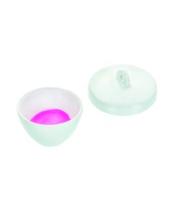 Eisco Labs Low Form Porcelain Crucible, 20 mL, with lid