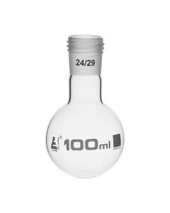 Boiling Flask with 24/29 Joint, 100ml - Round Bottom, Interchangeable Screw Thread Joint - Borosilicate Glass - Eisco Labs
