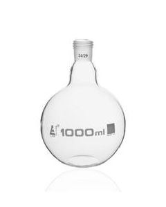 Boiling Flask with 24/29 Joint, 1000ml - Flat Bottom, Interchangeable Screw Thread Joint - Borosilicate Glass - Eisco Labs