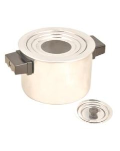 Water Bath, 150ml Capacity, Cylindrical with Set of Concentric Rings, Two Handles, Thick Aluminum - Eisco Labs