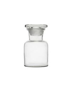 Reagent Bottle, 30ml - Wide Neck - Includes Tight Fitting Glass Stopper - Soda Glass - Eisco Labs