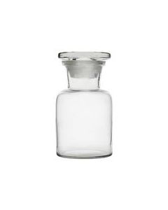 Reagent Bottle, 60ml - Wide Neck - Includes Tight Fitting Glass Stopper - Soda Glass - Eisco Labs