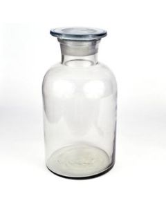 Eisco Labs Reagent Bottle, Soda Glass, Wide Neck with Stopper, 2000 mL