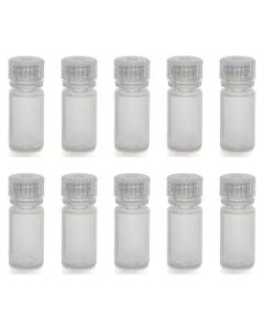 Pack of 10 - 4mL Rigid Plastic Reagent Bottle with Narrow Mouth (0.33" ID) and Screw Cap - Polypropylene - Eisco Labs