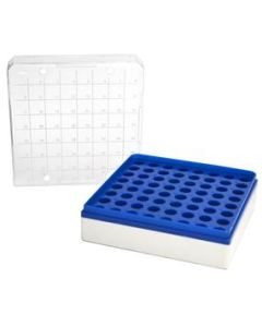 MCT Box - 1.5ml - 64 Holes - Polycarbonate Plastic - Printed Index on Lid