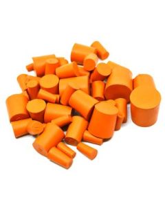 Pack of 50 Rubber Stoppers, Solid, Assorted Sizes - Resistance to Acid, Alkali, and Ammonia - Eisco Labs