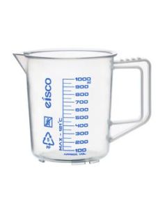 Measuring Jug, 1000ml - Polypropylene - Screen Printed Graduations, Spout & Handle for Easy Pouring - Excellent Optical Clarity - Eisco Labs