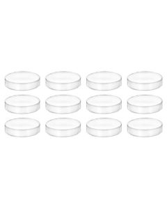 12PK Plastic Petri Dishes with Lids - 2" Diameter, 0.5" Depth - Molded in Polypropylene - Reusable - Translucent - Eisco Labs