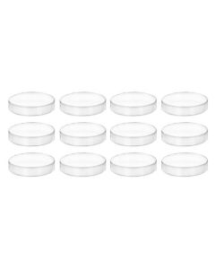 12PK Plastic Petri Dishes with Lids - 2.9" Diameter, 0.5" Depth - Molded in Polypropylene - Reusable - Translucent - Eisco Labs