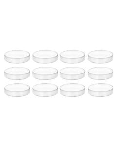 12PK Plastic Petri Dishes with Lids - 2.9" Diameter, 0.5" Depth - Molded in Polypropylene - Reusable - Translucent - Eisco Labs
