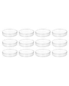 12PK Plastic Petri Dishes with Lids - 3.75" Diameter, 0.5" Depth - Molded in Polypropylene - Reusable - Translucent - Eisco Labs