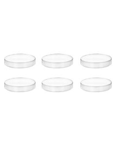 6PK Plastic Petri Dishes with Lids - 5" Diameter, 0.75" Depth - Molded in Polypropylene - Reusable - Translucent - Eisco Labs
