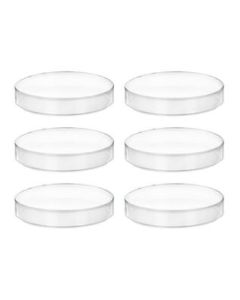 6PK Plastic Petri Dishes with Lids - 6" Diameter, 0.75" Depth - Molded in Polypropylene - Reusable - Translucent - Eisco Labs