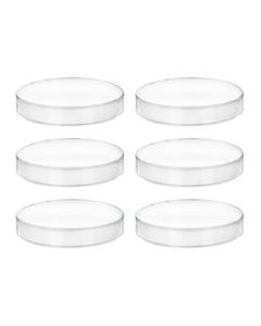 6PK Plastic Petri Dishes with Lids - 6" Diameter, 0.75" Depth - Molded in Polypropylene - Reusable - Translucent - Eisco Labs