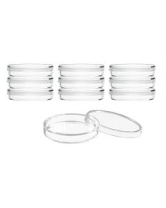 10PK Disposable Petri Dish with Lid - Sterile - 90x14mm - Polystyrene - Triple Vented - Transparent - Eisco Labs