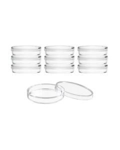 10PK Disposable Petri Dish with Lid - Sterile - 60x15mm - Polystyrene - Triple Vented - Transparent - Eisco Labs