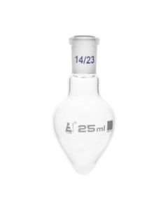 Boiling Flask, 10ml - 14/23 Interchangeable Joint - Borosilicate Glass, Pear Shape - Short Neck - Eisco Labs