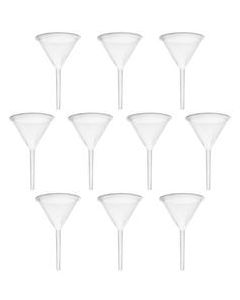 10PK Filter Funnels, 2.6" - Polyethylene Plastic - Resistant to Acids & Alkalis - Great for Laboratory, Classroom or Home Use - Eisco Labs