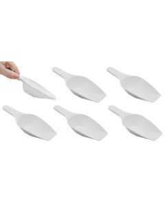6PK Scoops, 100ml (3.4oz) - Polypropylene Plastic - Flat Bottom - Excellent for Measuring & Weighing - Autoclavable - Eisco Labs