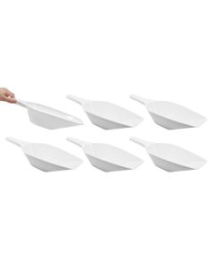 6PK Scoops, 1000ml (33.8oz) - Polypropylene Plastic - Flat Bottom - Excellent for Measuring & Weighing - Autoclavable - Eisco Labs