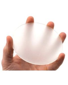 Gas Jar Cover, 3.9" - 1.7mm Thick - Frosted Glass, One Side Ground - Jar/Beaker Cover - Eisco Labs