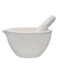 Porcelain Mortar & Pestle Set, 50oz (1500ml) - Unglazed Grinding Surface - Excellent for Kitchen or Laboratory - Grinds Powdered Chemicals, Herbs & Spices - Pill Crusher - White - Eisco Labs