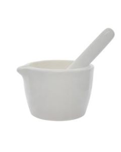 Porcelain Mortar & Pestle Set, 2.4oz (70ml) - Heavy Duty - Unglazed Grinding Surface - Excellent for Kitchen or Laboratory - Grinds Powdered Chemicals, Herbs, Spices, Pills - White - Eisco Labs