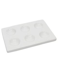 Spot Plate, 4 Inch - 6 Wells - Porcelain - Eisco Labs