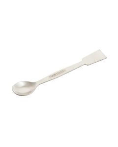 Scoop with Spatula, 4.9" - Stainless Steel, Polished - One Flat End, One Spoon End - Eisco Labs
