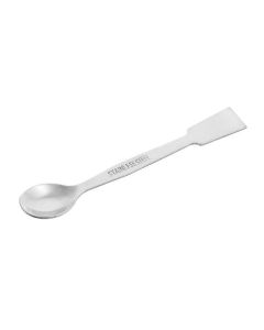 Scoop with Spatula, 5.9" - Stainless Steel, Polished - One Flat End, One Spoon End - Eisco Labs