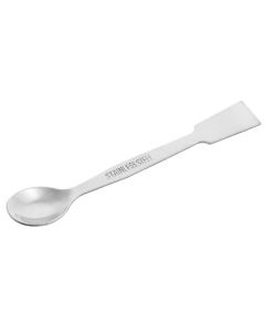 Scoop with Spatula, 7.9" - Stainless Steel, Polished - One Flat End, One Spoon End - Eisco Labs