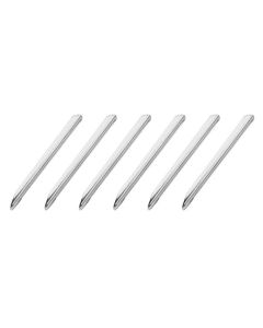 6PK Spatula Scoops, 6.3" - Stainless Steel, Polished - Semi-Circular Cross Section - Rounded End & Pointed End - Eisco Labs