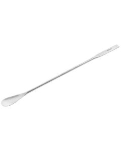 Spatula Spoon, 9" - Stainless Steel, Polished - One 0.3" Flat End, One 0.5" Scoop End - Eisco Labs
