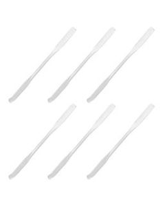6PK Chattaway Spatulas, 5.9" - Stainless Steel, Polished - Dual Ended, Flat End & Bent End  - Eisco Labs