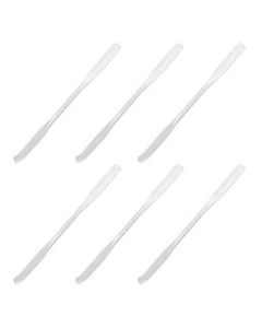 6PK Chattaway Spatulas, 5.9" - Stainless Steel, Polished - Dual Ended, Flat End & Bent End - Eisco Labs