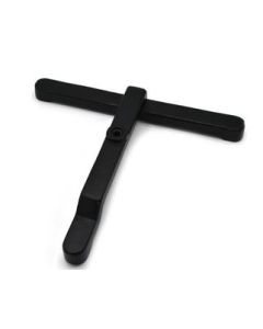 T-Shaped Nesting Support Base - 8.5"x7.5" Base - Heavy Duty Cast Iron, Black - Eisco Labs