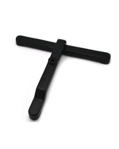T-Shaped Nesting Support Base - 10.5"x9" Base - Heavy Duty Cast Iron, Black - Eisco Labs
