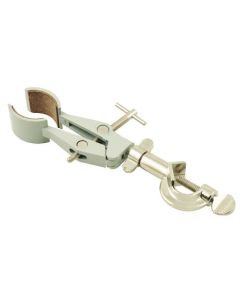 Eisco Labs Universal Clamp, Cork Lined Prongs -Holds Objects up to 2.3" [60mm] wide - with Boss Head (Rods up to .59" [15mm] Diameter)