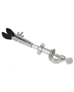 2-Prong Adjustable Clamp - Can Hold Objects of 8-30mm in Diameter - Integral Bosshead - Vinyl Coated, Nonslip Jaws - Eisco Labs