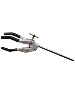 3 Prong Rubber Coated Clamp, Chemical Resistant Prongs, 4.5" (11.4cm) Maximum Opening, 10.5" (26.7cm) Total Length - Eisco Labs