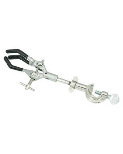 Eisco Labs Clamp Retort, 3 PVC Coated Prongs (opens to 90mm in dia.) with Boss Head