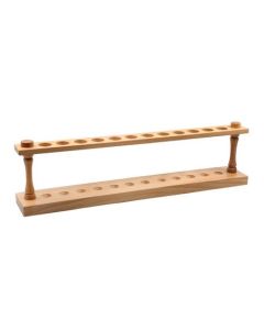 Wooden Test Tube Rack - Accommodates 12 Tubes, up to 22mm - 17" Wide - Premium Polished Wood Construction - Eisco Labs