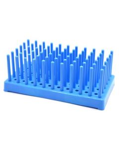 Blue Plastic Test Tube Peg Drying Rack Holds 50 16mm Test Tubes - Eisco Labs