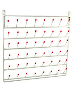 Draining Rack, 48 Pegs (2.75 Inch Pegs) - Wall Mountable, Vinyl Coated Steel - For Labware - Eisco Labs