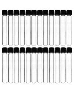 24PK Test Tubes, 10ml - Bakelite Screw Cap with Rubber Liner - Borosilicate 3.3 Glass - 3.9" x 0.6" - Round Bottom - Leak Proof - Eisco Labs