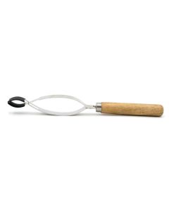 Economical Stainless Steel Spring Clip Test Tube Holder with Wooden Handle - Eisco Labs